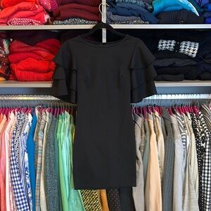 Blue S black flutter sleeve dress size S